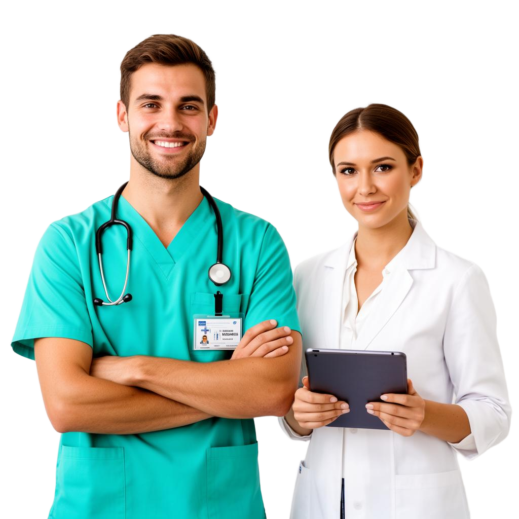 Infermiere e medico al lavoro insieme